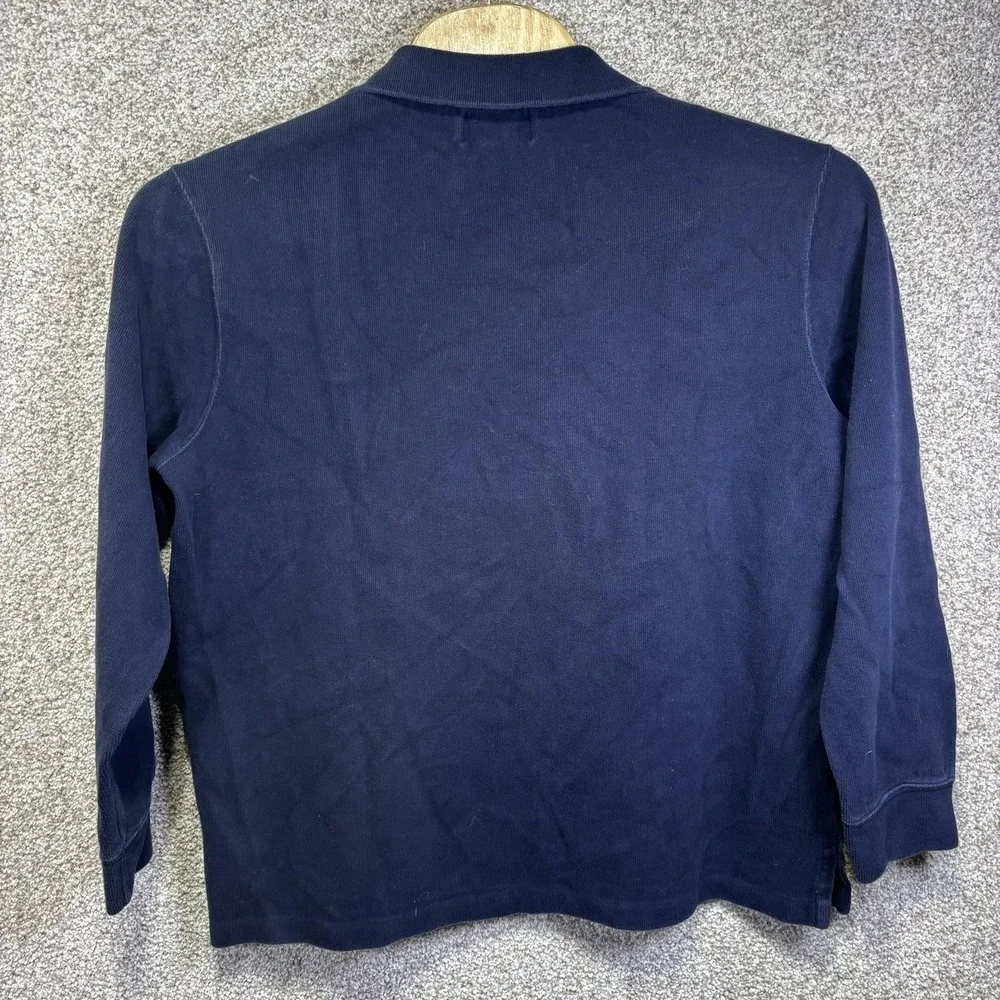 Polo By Ralph Lauren Sweater Mens XL Blue Cotton Quarter Zip Mock Neck Pullover